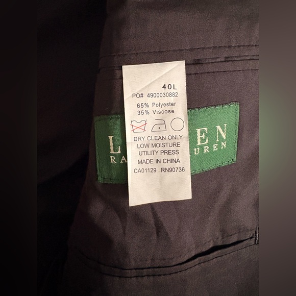 Ralph Lauren Mens Black Blazer 40L NWOT - Picture 4 of 5